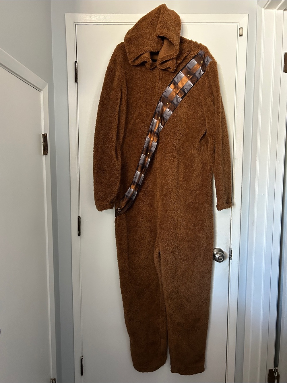 Star Wars Chewbacca Hooded One-Piece Pajamas Halloween Cosplay Adult Costume XL